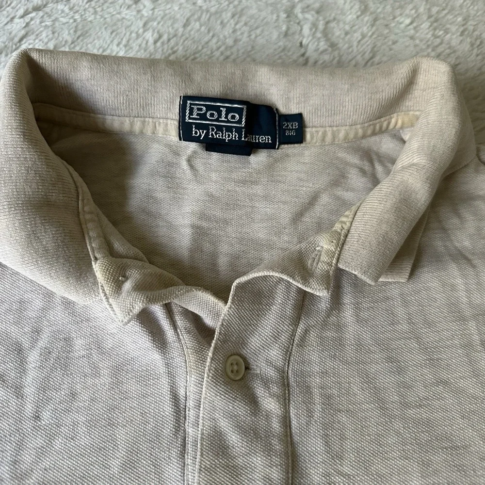 Polo Ralph Lauren Polo Shirt Men's 2XB Tan Short Sleeve Flesh Pony‎ 100% Cotton